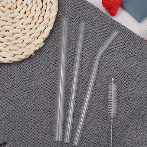 Bán Buôn Tái Sử Dụng Cao Borosilicate <span class=keywords><strong>Glass</strong></span> Uống Rơm Biểu Tượng Tùy Chỉnh Xách Tay Kính Rơm Làm Sạch Bàn Chải Set Với Trường Hợp - Product Image 5