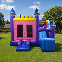 Château gonflable commercial avec toboggan pour enfants, idéal pour les fêtes en plein air et la location commerciale