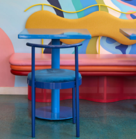 Ensemble de mobilier commercial de restaurant au design élégant, table et chaises en fer colorées pour boulangerie, café, bar, et salon de thé Boba