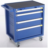 Armoire à outils roulante professionnelle à 4 tiroirs, tiroirs autobloquants, acier laminé à froid, OEM/ODM personnalisable pour garage et réparation automobile