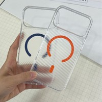 Étui magnétique en fibre de carbone pour iPhone 18 Pro Max 17 Pro 16, coque rigide transparente en PC, protection intégrale, résistante aux chutes, fine, compatible avec la charge sans fil