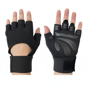 Guantes de compresión transpirables de medio dedo para escalada en roca, color negro JS262600 - Product Image 2