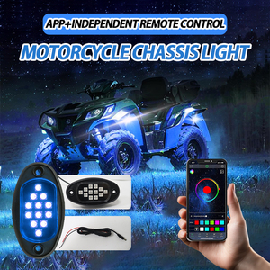 * 4/6/8/10/12 vỏ <span class=keywords><strong>RGB</strong></span> <span class=keywords><strong>LED</strong></span> Rock đèn ánh sáng ứng dụng điều khiển cho xe ô tô xe tải ATVs UTVs offroad thuyền Trail đèn cho phát sáng underbody - Product Image 4