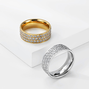แหวนเพชรชุบทอง 18K แบบกำหนดเองสำหรับผู้ชายและผู้หญิง ไม่ลอก ไม่ดำ - Product Image 3