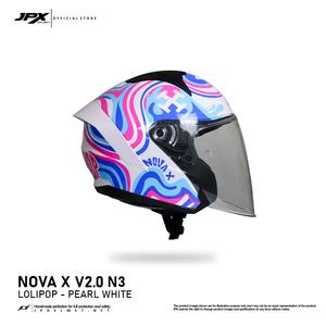 Casco Abierto JPX Nova X V2 Motif N3 con Doble Visera para Ciclismo, Protección para Bicicleta, Diseño Unisex, Superventas - Product Image 3