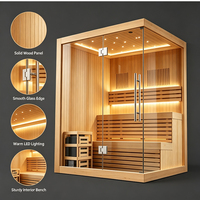 Sauna infrarouge lointain en bois massif pour 2-3 personnes, idéal pour la relaxation à domicile ou en villa