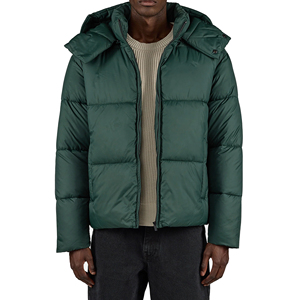 Chaqueta de plumón acolchada de lujo para hombre, gruesa, de invierno, con capucha, estilo urbano, de lana peinada, nueva llegada, OEM, frontal - Product Image 1