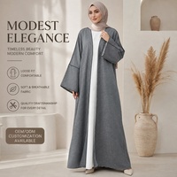 Abaya ouverte sur le devant pour femmes, style kimono, robe longue modeste musulmane, vêtements islamiques à manches larges, vente en gros