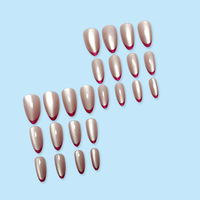 Faux ongles à presser œil de chat français ultra fins en forme d'amande, étanches, vente en gros, emballage personnalisé OEM