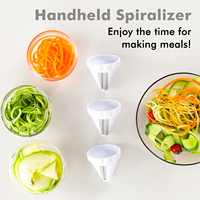 Verstelbare 3-In-1 Plantaardige Spiralisator Plastic Handmatige Courgette Wortelkomkommer Noedelmaker Snijder