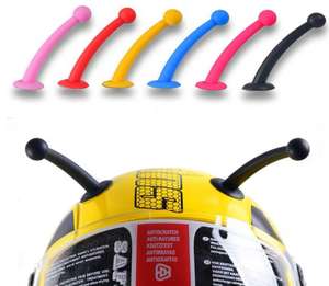 เสาอากาศหมวกกันน็อคซิลิโคนนุ่มแบบปรับแต่งได้ รูปทรงแตรผึ้ง สำหรับมอเตอร์ไซค์ พร้อมจุกดูดตกแต่ง - Product Image 2