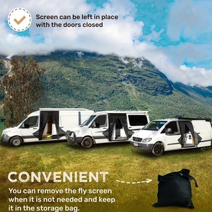 Magnetic Adsorption RV Curtains Mesh Semi Transparent Sliding <b>Door</b> Mosquito <b>Screen</b> For Car Van Rear <b>Door</b> Protection - Product Image 4