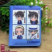 Dompet ritsleting PU kancing jepret keren kartun Anime dompet koin anak-anak tahan lama antihilang dompet kartu mode kustom grosir