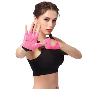 Guantes de Fitness de Medio Dedo Antideslizantes para Mujer, Transpirables, de Spandex, Color Rosa y Negro, para Gimnasio y Entrenamiento - Product Image 2