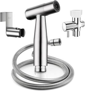 Pulvérisateur de bidet portatif en acier inoxydable avec <span class=keywords><strong>jet</strong></span> réglable, <span class=keywords><strong>kit</strong></span> de <span class=keywords><strong>toilette</strong></span> avec tuyau, douche musulmane pour le nettoyage des couches et des salles de bain - Product Image 5