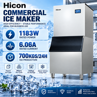 Machine à glaçons commerciale de refroidissement par eau de conception fendue de machine de fabrication de glace de nettoyage automatique de machine à glaçons de grande capacité de Hicon 700KGS
