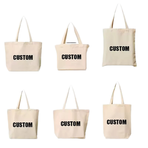 Bolsa de Compras de Playa Personalizada con Patrón de Letras, Tamaño Mediano, Ecológica, Reciclada, Reutilizable, Impresión Digital, Lona de Algodón - Product Image 1