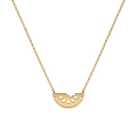 QIAOREN 11981 Anti-roest roestvrijstalen minimalistische watermeloenplak hanger ketting holle fruit uitgesneden bedel casual accessoire