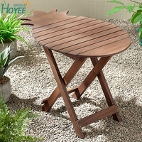 Bois d'acacia Table Pliante Table de Thé de Café Table D'appoint Extérieure