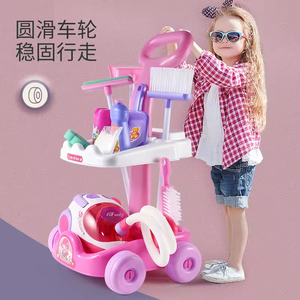 Populaire drôle en plastique semblant <span class=keywords><strong>ménage</strong></span> voiture jouet chariot Kits nettoyage jouet, enfant jouets nettoyage ensemble, nettoyage jouets ensemble pour enfants - Product Image 4