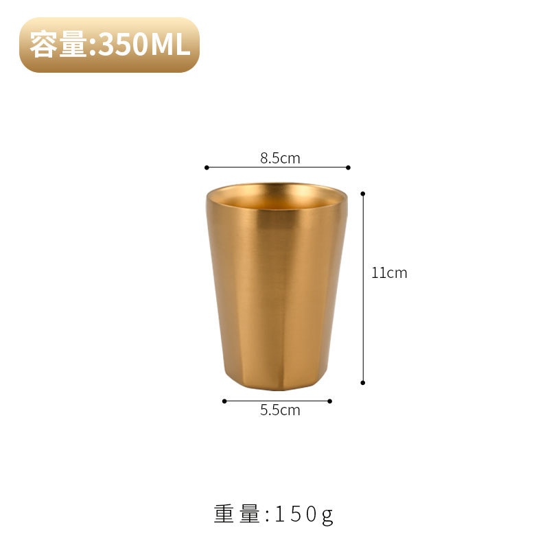 Tasse octogonale de 350 ml (or)