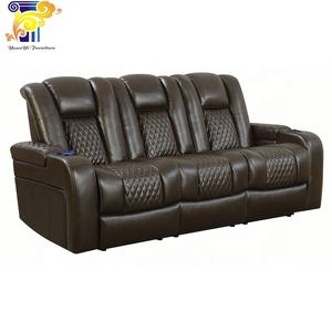 أريكة مسرح منزلي فاخرة عالية الجودة من الجلد الحقيقي مع وحدة تحكم ومسند رأس قابل للتعديل - Product Image 3