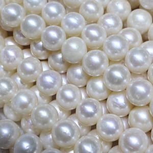 Collier de perles rondes d'eau douce naturelles de 8 à 9 mm légèrement imparfaites, chaîne de clavicule, accessoire, cadeau de fête des mères pour femmes - Product Image 1