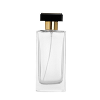 Bouteille de parfum en verre épaissi de luxe de haute qualité 100ml bouteille de vaporisateur de parfum en verre vide de parfum carré avec ensemble de couvercle en T