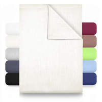 Drap plat classique GREEN MARK Textilien 100% coton, sans élastique, doux, respirant, facile d'entretien, toutes saisons, lavable, naturel/crème