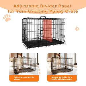 Cage pour chien, grande cage pour chien de 48 pouces avec diviseur et plateau en plastique étanche, cage en fil métallique pliable à double porte pour intérieur - Product Image 5