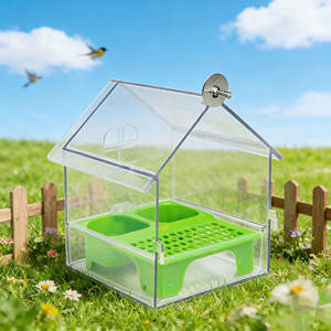 ที่ให้อาหารนกแบบโปร่งใส 3-in-1 คุณภาพสูง ทนทาน เป็นมิตรกับสิ่งแวดล้อม ใช้ซ้ำได้ สำหรับใช้งานกลางแจ้งและในร่ม - Product Image 4