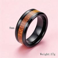 Bague de fiançailles et de mariage tendance, ajustement confortable biseauté, 8 mm, incrustation en bois de koa, carbure de tungstène, pierre précieuse, pour homme et femme