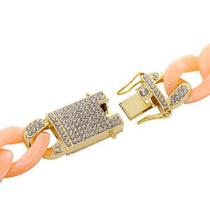 Collar de Cadena Cubana de 20 mm, Estilo Moderno y Versátil, Aleación Ligera de Lujo, Unisex, Collar de Acrílico - Product Image 4