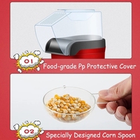 Machine à popcorn automatique de cuisine portable rapide 220v Mini machine à popcorn à air chaud avec couvercle supérieur