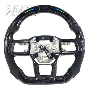 Volant de voiture amélioré sportif à LED en fibre de carbone forgée pour <span class=keywords><strong>Ford</strong></span> Mustang GT 2021 <span class=keywords><strong>2022</strong></span> 2023 2024 2025 - Product Image 1