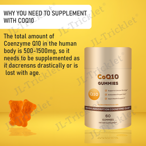 Julong OEM CoQ10 Gummies cair diisi CoQ10 Gummy suplemen Jantung kesehatan Vegan Ultra penyerap tinggi koenzim Q10 Gummy - Product Image 5