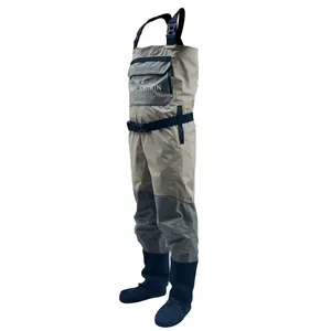 Cuissardes de pêche imperméables 4 couches pour hommes avec pieds intégrés, pour la pêche en rivière et la chasse, avec protection en néoprène anti-gravier - Product Image 6
