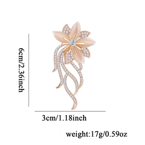เข็มกลัดรูปดอกกล้วยไม้ประดับคริสตัลสไตล์<span class=keywords><strong>เกาหลี</strong></span> ดีไซน์อเนกประสงค์สำหรับตกแต่งชุด เครื่องประดับดอกไม้ ขายส่ง - Product Image 2