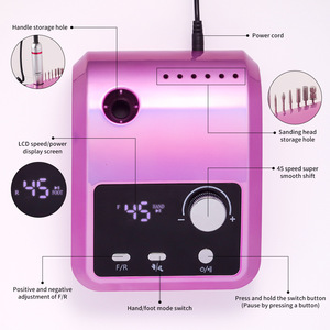 Perceuse à ongles électrique rechargeable 45000 tr/min, machine professionnelle de polissage et de coupe pour les fournitures de manucure en salon - Product Image 3