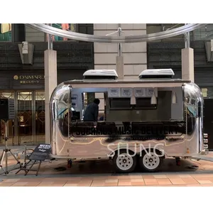 SLUNG Mobile Airstream Hamburger Pizza Drink Vending Trailer/ stainless steel food truck