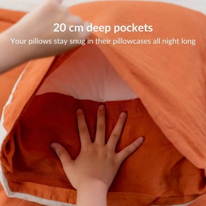 Solid Color Linen Pillow <b>Cover</b> Set Color Block <b>Cushion</b> <b>Cover</b> for Home Use Bamboo Material for Hotel or Throw Pillow - Product Image 4
