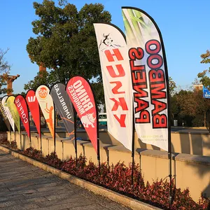 Design De Logotipo Personalizado Ao Ar Livre Impressão Publicidade Bandeira De Praia, Bandeira De Pena, Bandeiras De Llágrima E Banners