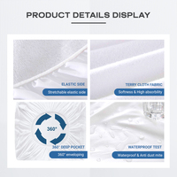 Protège-matelas haut de gamme imperméable et antibactérien en bambou/coton pour hôtels – Tailles King/Queen