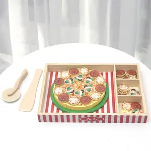 Tiktok Hot Wooden Simulation von jedem Haus Pizza Spielzeug Kinder Küche Puzzle Set Hands-On Cut Joy Obst kuchen Pizza Tee Spielzeug