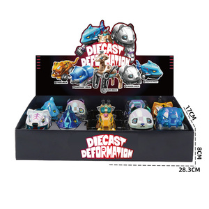 Juguete de Deformación Mecánica 5 en 1 Iridiscente de Animales de Fundición a Presión: Jirafa, Tigre, Elefante, Panda, Delfín con Función de Retroceso - Product Image 4
