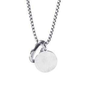 Collana Lunga Unisex Hip Hop in Acciaio Inossidabile con Catena a Maglia Diamantata Semplice, Stile Bambù, con Anello e Ciondolo Incidibile - Product Image 5