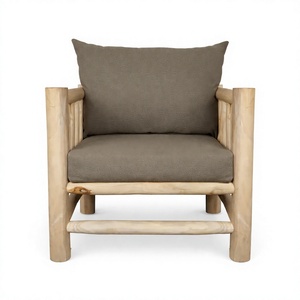 Canapé gonflable Gubuk Bali scandinave moderne 1 place en teck, écologique, rectangulaire 70x70x65mm, mobilier de maison pour salon - Product Image 1