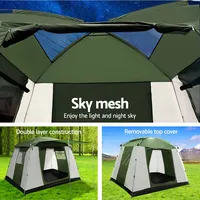 Tente dôme étanche de luxe pour 6 personnes tente de camping gonflable automatique avec protection solaire tente de camping en plein air Offre Spéciale