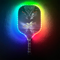 Nouvelle Raquette de Pickleball Exclusive Brevetée 2026 100% Carbone T300 Nid d'Abeille Lumineuse LED pour Enfants et Adultes 240g Nuit