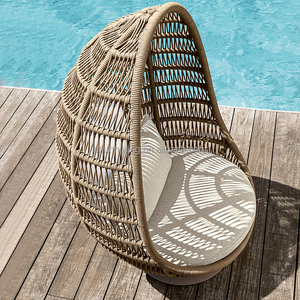 Sillón Colgante de Metal para <span class=keywords><strong>Terraza</strong></span>, Juego de Muebles de Jardín de Ratán, Silla Columpio, Hamaca para Piscina, Sofá Lounge para Patio Exterior - Product Image 2